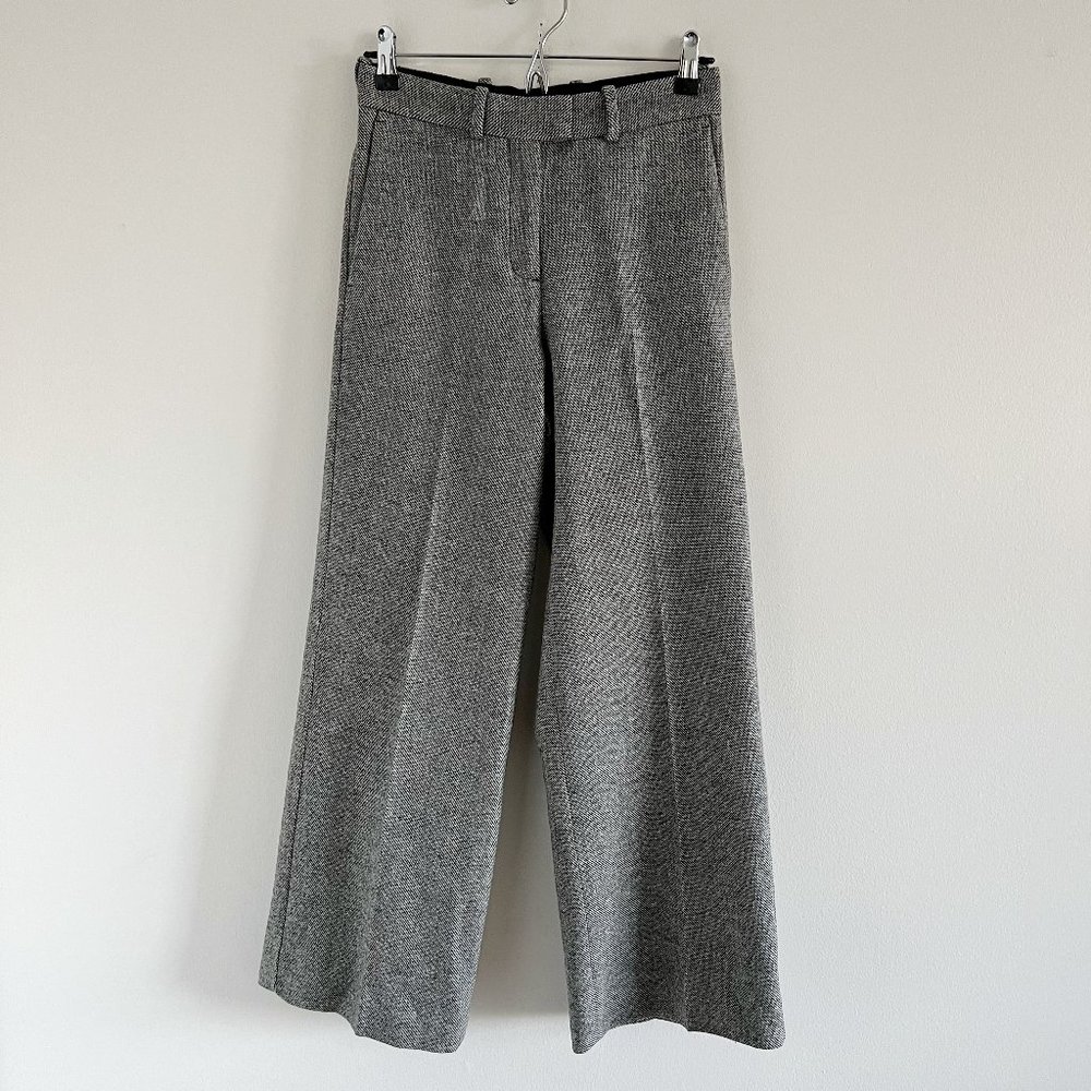 Maje Paname Jacquard High Rise Wide Leg Trouser Pants 34 / XS